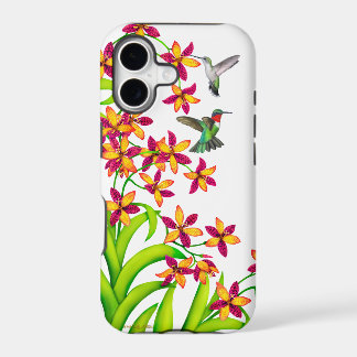 Hummingbirds in Candy Lily Flowers iPhone Case