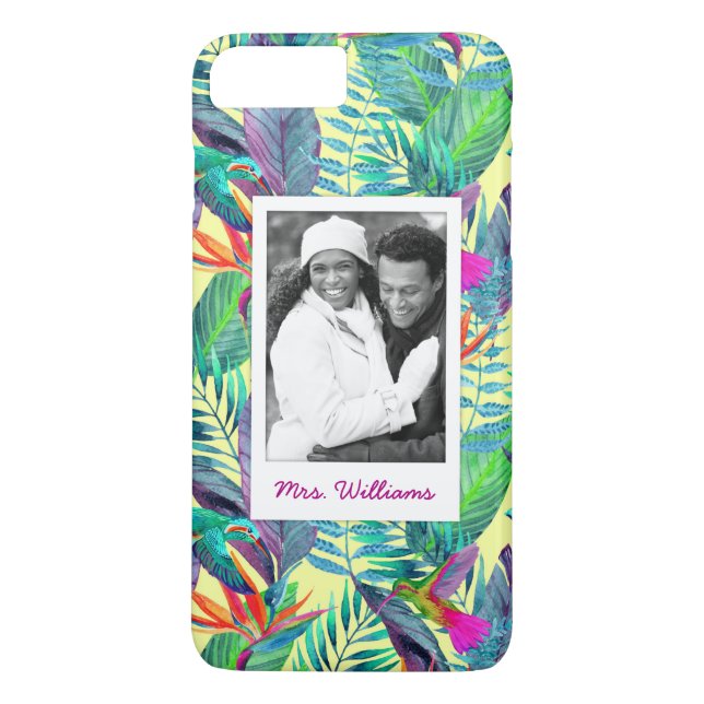 Hummingbirds In Jungle | Add Your Photo & Name Case-Mate iPhone Case (Back)