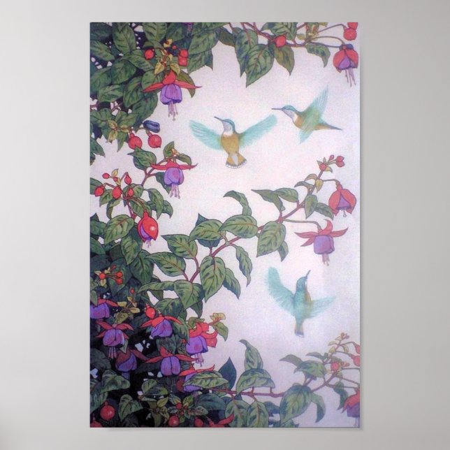 Hummingbirds in Spring Poster (Front)