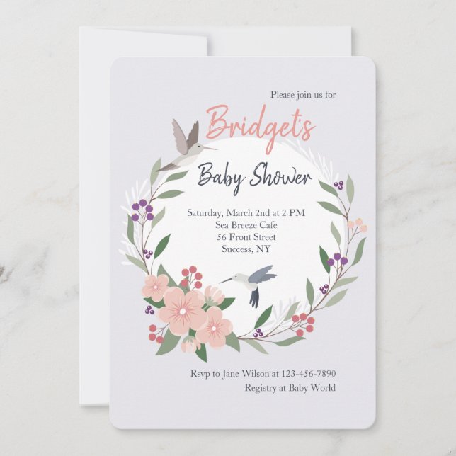 Hummingbirds Invitation (Front)