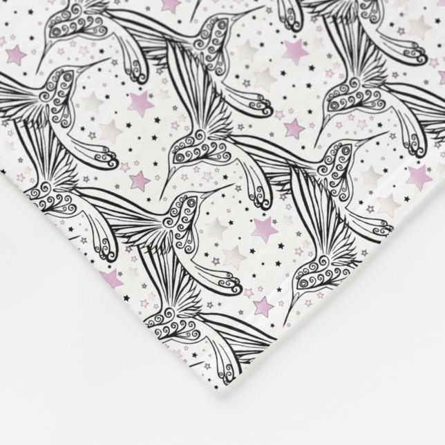 Hummingbirds IV Fleece Blanket (Corner)
