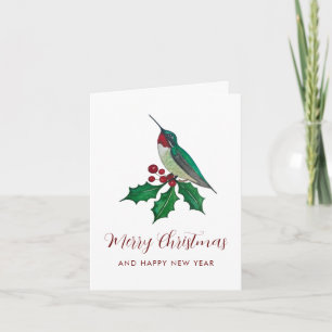 Hummingbirds Merry Christmas  Holiday Card
