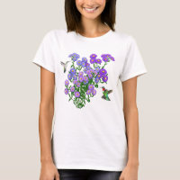Hummingbirds on Aster Flowers Ladies Raglan Sweats