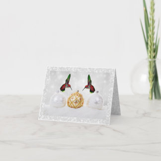 Hummingbirds & Ornaments Holiday Card