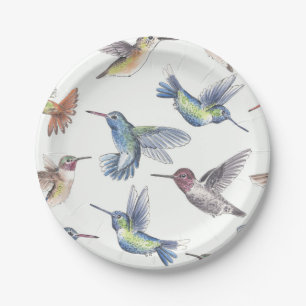 Hummingbirds Paper Plate