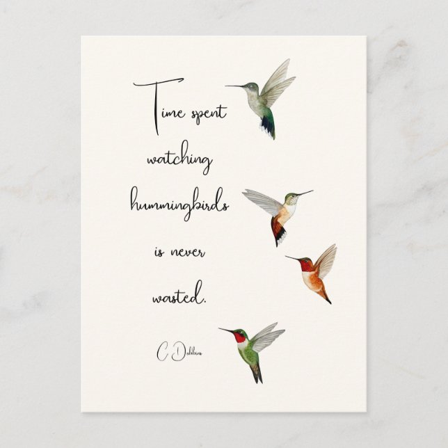 Hummingbirds Postcard (Front)