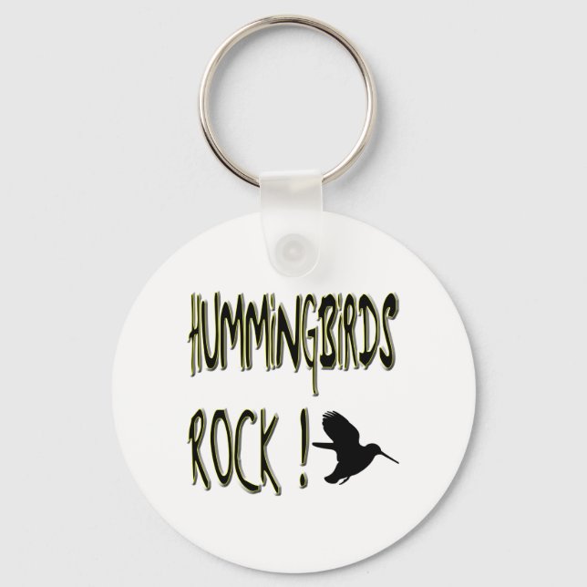 Hummingbirds Rock! Keychain (Front)
