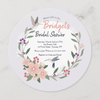 Hummingbirds Round Invitation
