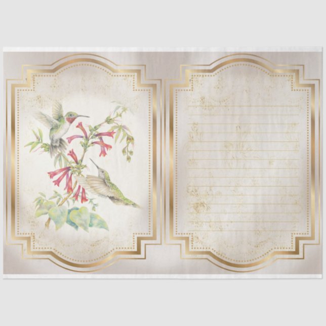 Hummingbirds Series Design 3 Tissue Paper (Front)