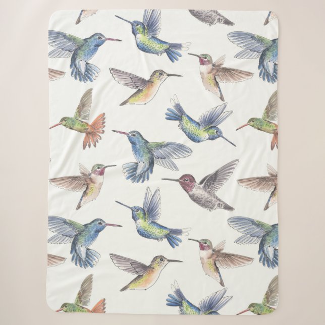 Hummingbirds Sherpa Blanket (Front)