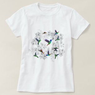 Hummingbirds T-Shirt Orchid Flowers
