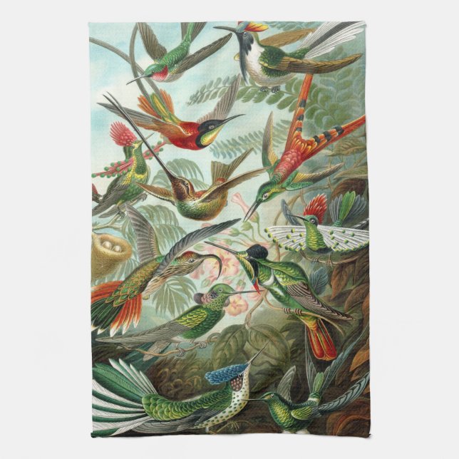 Hummingbirds  tea towel (Vertical)