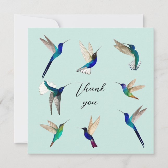 Hummingbirds  thank you card (Front)