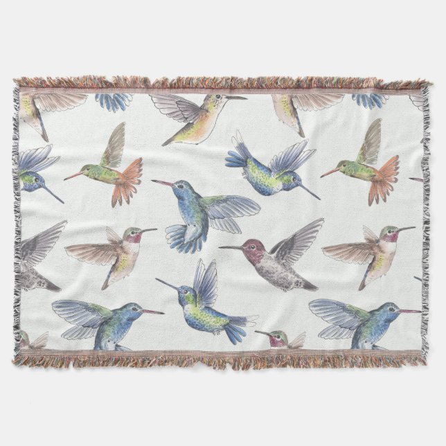 Hummingbirds Throw Blanket (Front)