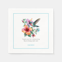 Hummingbirds Two Floral Wreath Birthday Party