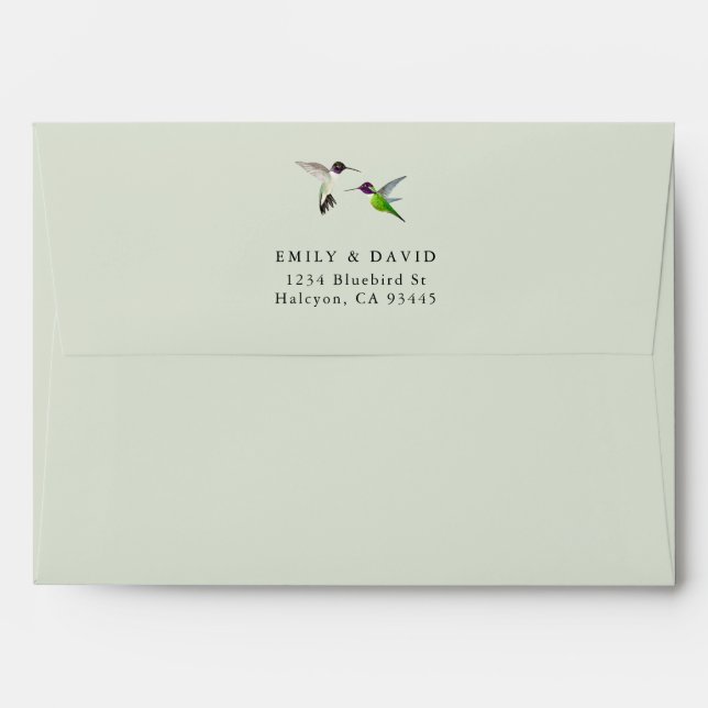 Hummingbirds Wedding Envelope (Back (Top Flap))
