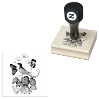 Hummingbirds Wildlife Shells Scrapbooking Rubber Stamp