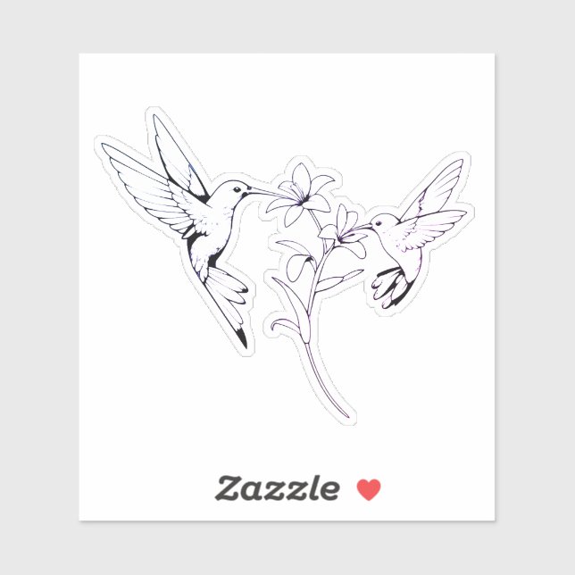 Hummingbirds with lilly flower (Sheet)
