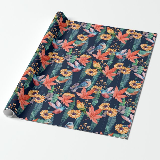 Hummingbirds Wrapping Paper (Unrolled)