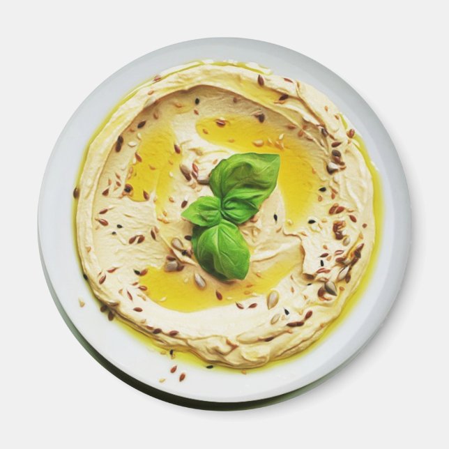 Hummus Cute Food Refrigerator Magnet (Front)