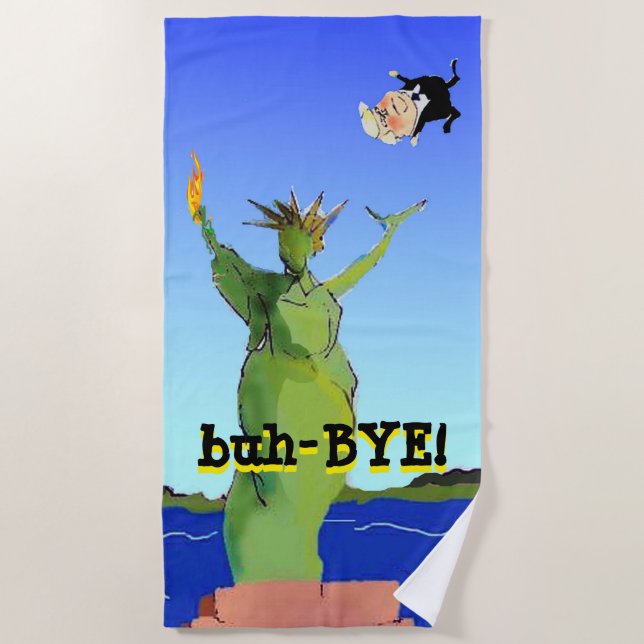 Humor Anti Trump 2020 Vote Democrat Election Fun Beach Towel (Front)