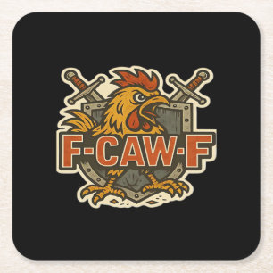 Humor Crow Funny Gothic F-Caw-F Square Paper Coaster