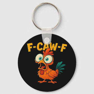 Humor Funny Crow F-Caw-F Gothic Key Ring