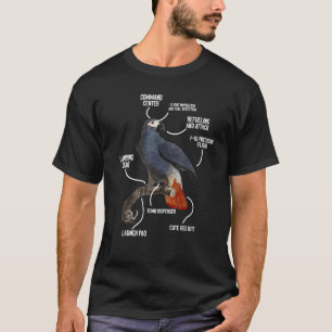 Humorous Anatomy of an African Grey Parrot Pet T-Shirt