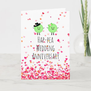Humorous Anniversary Card Cute Peas
