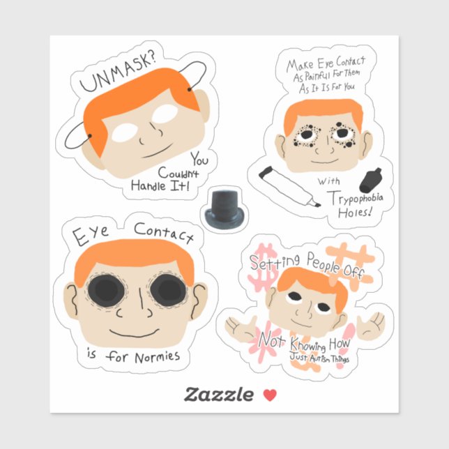 Humorous Autism Sentiment Ginger Stickers (Sheet)