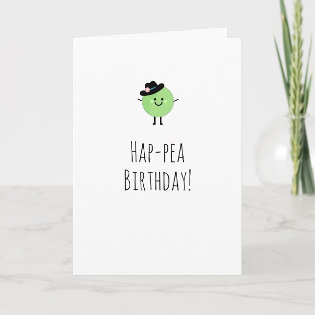 Humorous Birthday Card Cute Pea (Front)