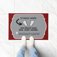 "HUMOROUS DOOR MAT/ STAND HERE, SMILE FOR CAMERA