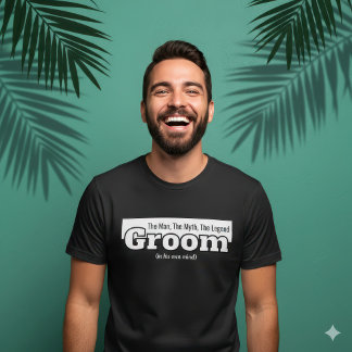 Humorous Groom Legend Black and White Bachelor T-Shirt