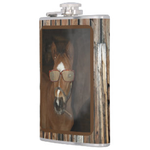Humorous Horse Foal Smoking Drink Flask