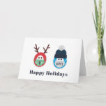 Humorous Masked Christmas and Hanukkah Holiday Card<br><div class="desc">Send some humor with this funny Christmas and Hanukkah themed holiday card. The design features a masked reindeer and character wearing a Star of David print winter hat and an "oy!" mask. Message,  name and year are customizable. What could be more perfect for the 2020 holidays.</div>