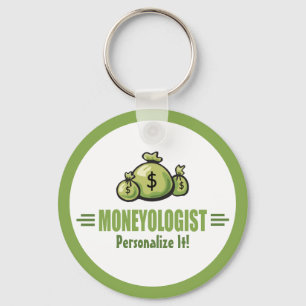Humorous Money Bags Moneologist Banker Gambler Key Ring