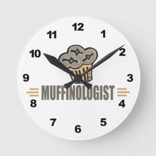 Humorous Muffins Round Clock