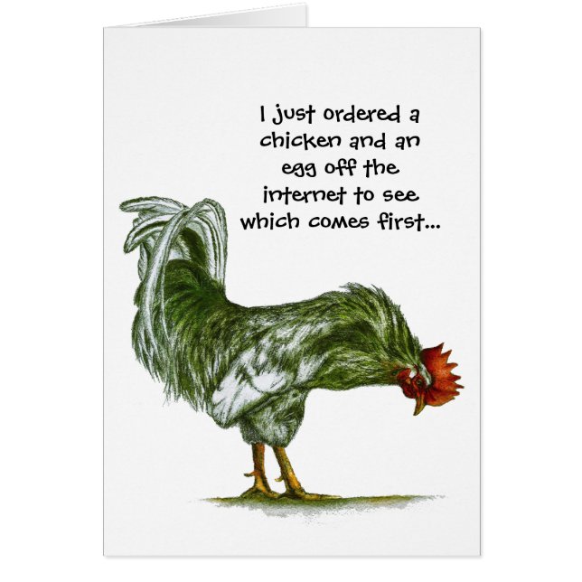 Humorous Rooster Card (Front)