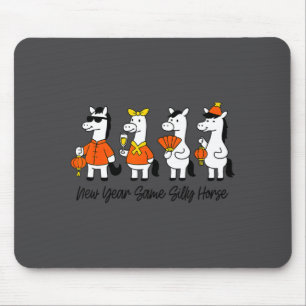 Humorous Silly Horse Lunar New Year Chinese Celebr Mouse Pad