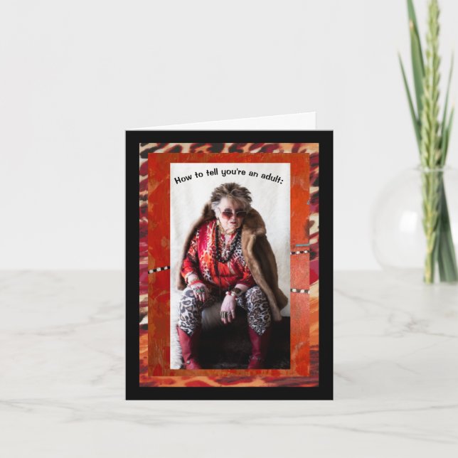 Humorously knowing if you are an adult card (Front)