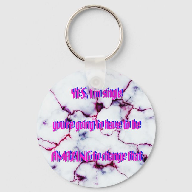 Humour - Amazing & Single Key Ring (Front)