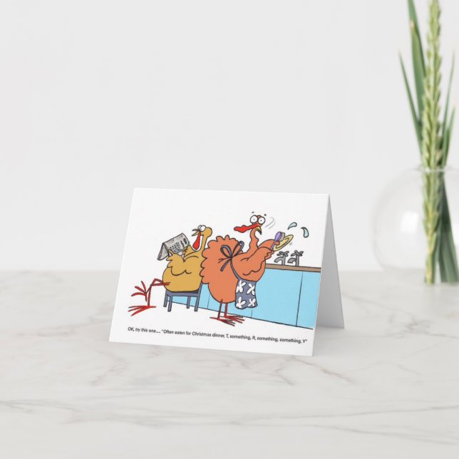 Humour Animal, Christmas, Funny, Colourful, Xmas Thank You Card (Front)