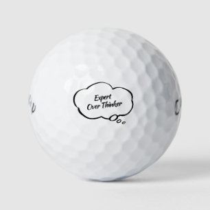 Humour Clever 'Expert Over Thinker' Fun Gift Golf Balls