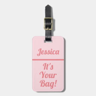Humour Cute Funny Pink luggage tag for women