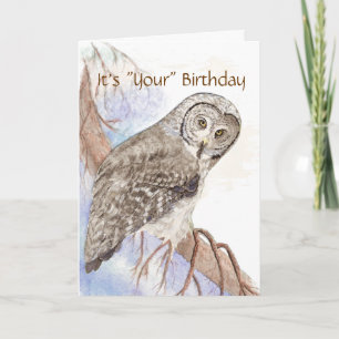 Humour,  Cute Owl "Give a Hoot"  Birthday Card