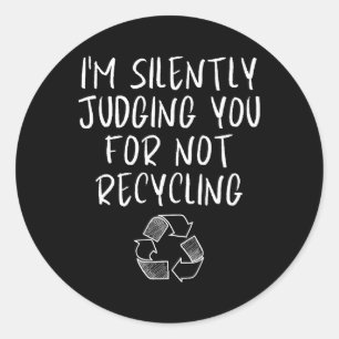 Humour Environmental Awareness Vintage Recycling E Classic Round Sticker