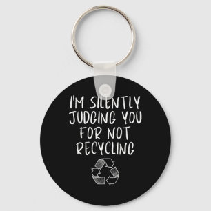 Humour Environmental Awareness Vintage Recycling E Key Ring
