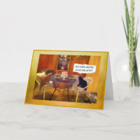 Humour Family Cats Setting the cake "on fire"  CAR