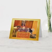 Humour Family Cats Setting the cake "on fire" 