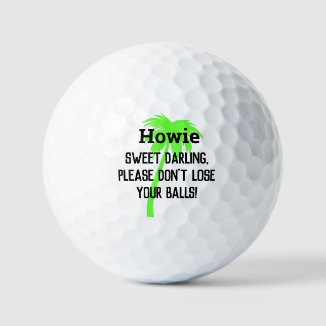 Humour fun personalised custom Golf Balls (Front)
